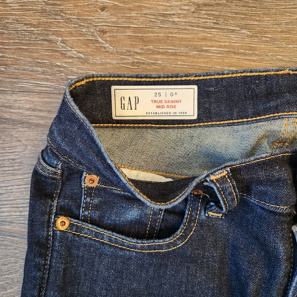 GAP True Skinny Mid Rise Women's Jeans - Size 0R - Picture 4 of 6